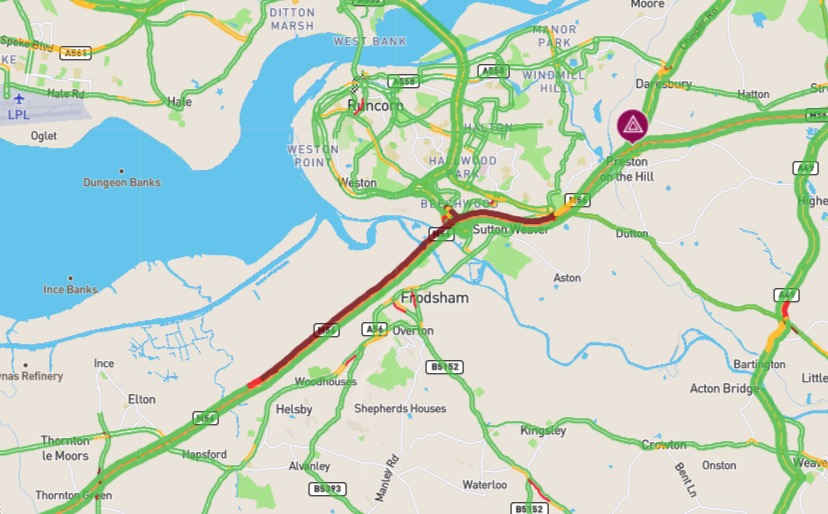 Cheshire/Deeside M56 Delays Following Accident Cheshire/Deeside M56 Delays Following Accident