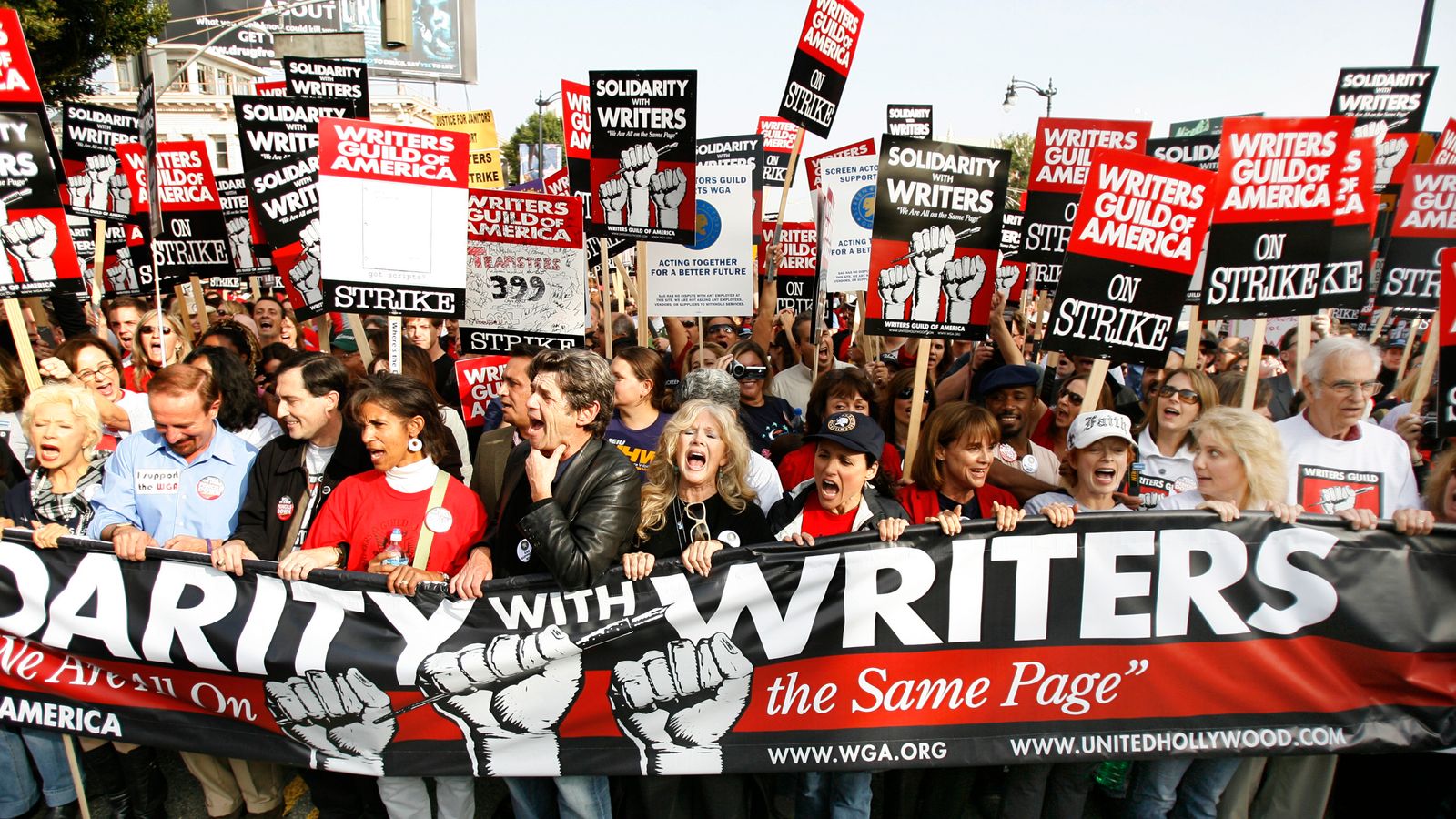 Hollywood Production Grinds To Halt As Actors Join Writers' Strike Hollywood Production Grinds To Halt As Actors Join Writers' Strike