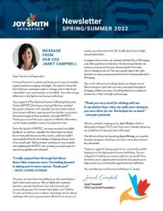 Joy Smith Foundation Launch: Media Alert & Photo Advisory Joy Smith Foundation Launch: Media Alert & Photo Advisory