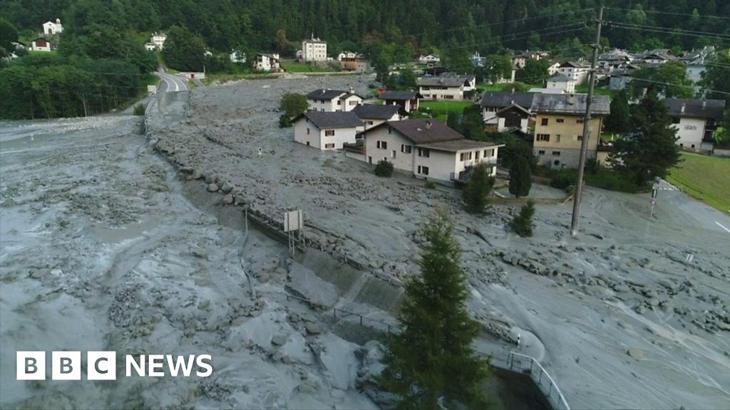 Landslide Threat Forces Swiss Village To Evacuate Livestock Via Helicopter And On Foot Landslide Threat Forces Swiss Village To Evacuate Livestock Via Helicopter And On Foot
