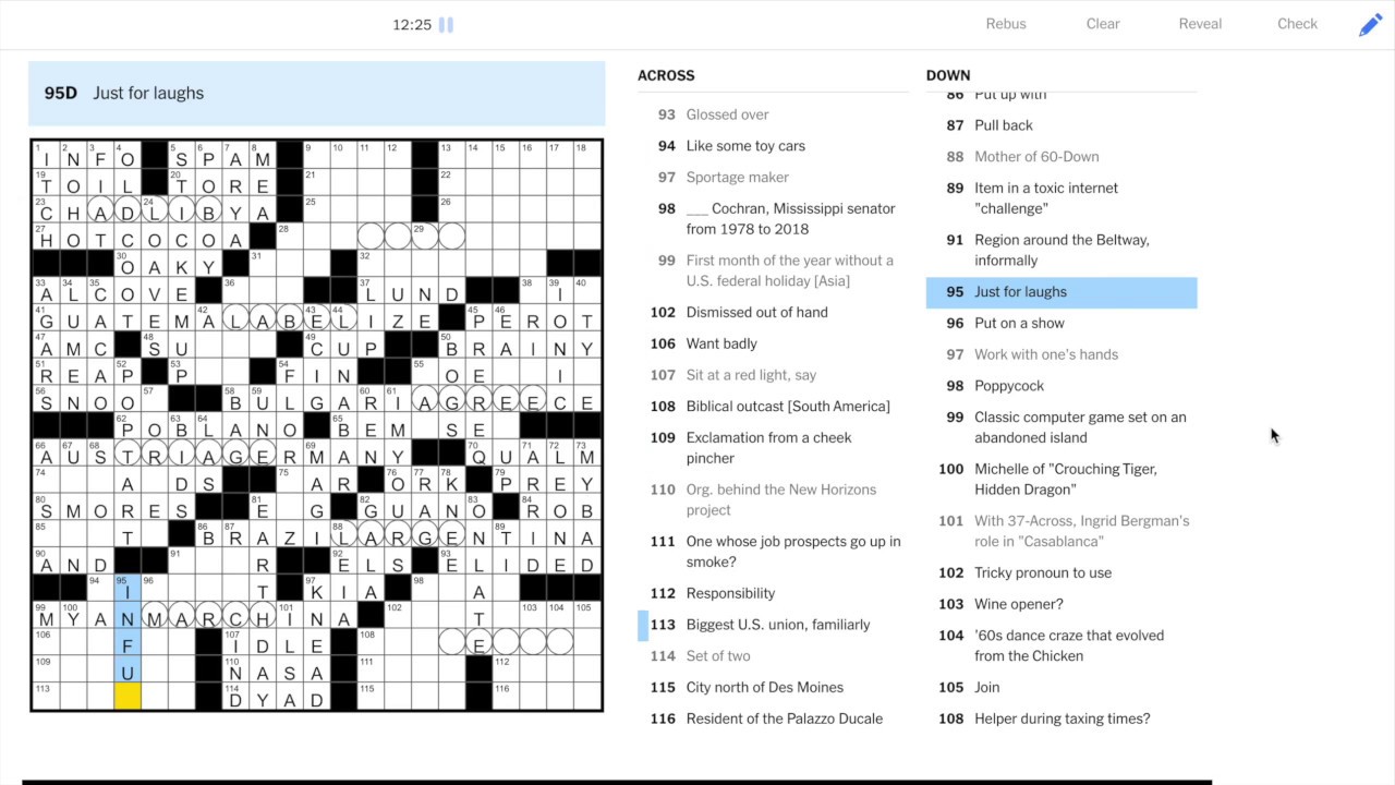 NYT Crossword Solutions: April 25th, 2025 NYT Crossword Solutions: April 25th, 2025
