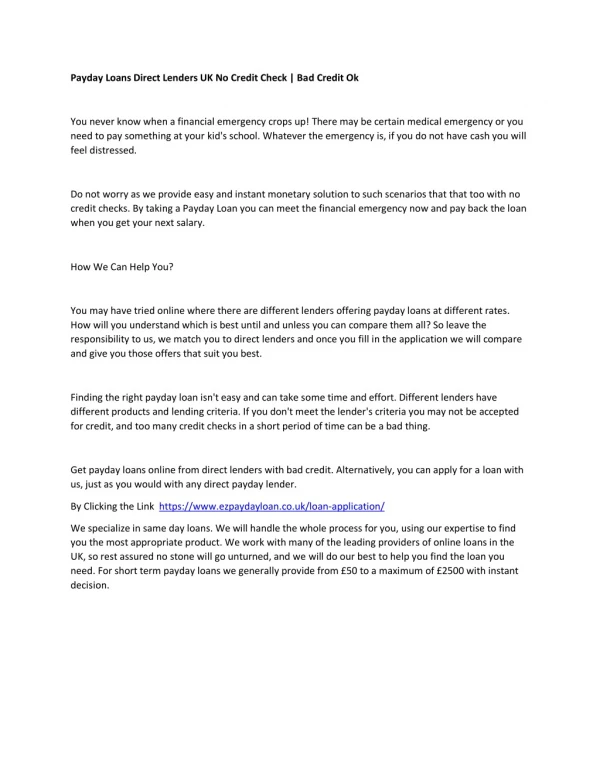Personal Loans With Bad Credit: Direct Lenders & No Credit Check Personal Loans With Bad Credit: Direct Lenders & No Credit Check