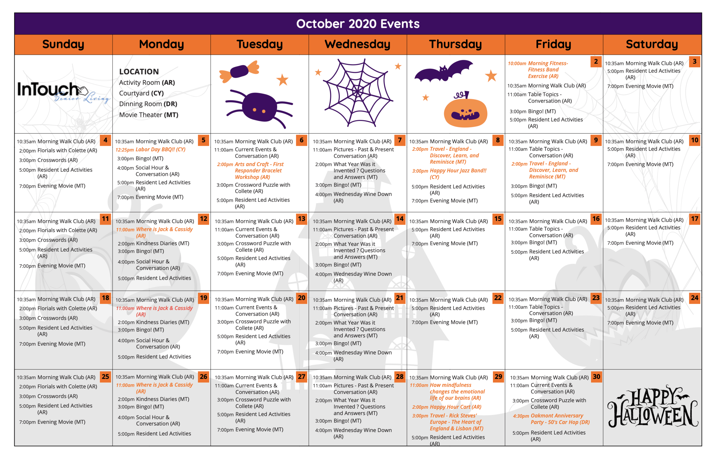 Senior Travel & Activity Calendar: Events & Excursions Senior Travel & Activity Calendar: Events & Excursions