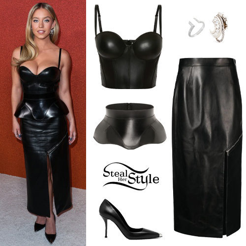 Sydney Sweeney's Brown Leather Corset Blazer: A Style Icon's Look