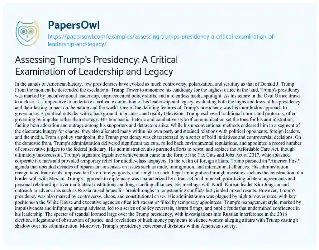 The Trump Presidency And Aerospace: An Examination Of Key Deals The Trump Presidency And Aerospace: An Examination Of Key Deals