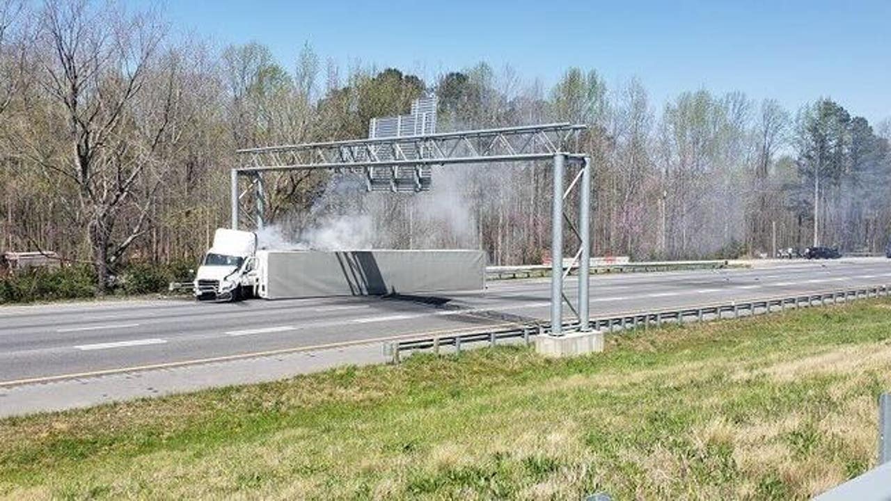 Tractor-Trailer Carrying Produce Overturns On Interstate 83 Tractor-Trailer Carrying Produce Overturns On Interstate 83