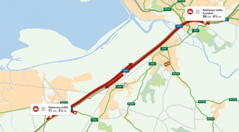 Travel Alert: M56 Delays - Collision On Cheshire/Deeside Border Travel Alert: M56 Delays - Collision On Cheshire/Deeside Border