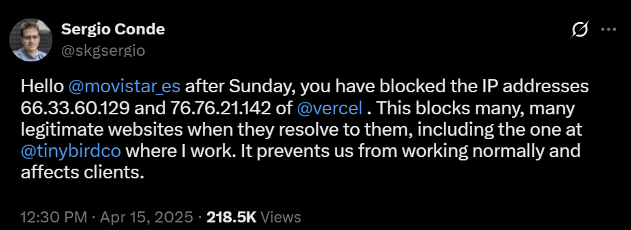 Vercel Speaks Out Against LaLiga's Censorship In The Fight Against Piracy Vercel Speaks Out Against LaLiga's Censorship In The Fight Against Piracy