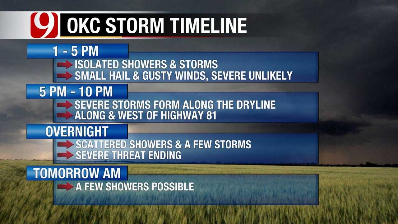 Wednesday's Oklahoma Storms: A Timeline Of Expected Hail And Strong Winds Wednesday's Oklahoma Storms: A Timeline Of Expected Hail And Strong Winds