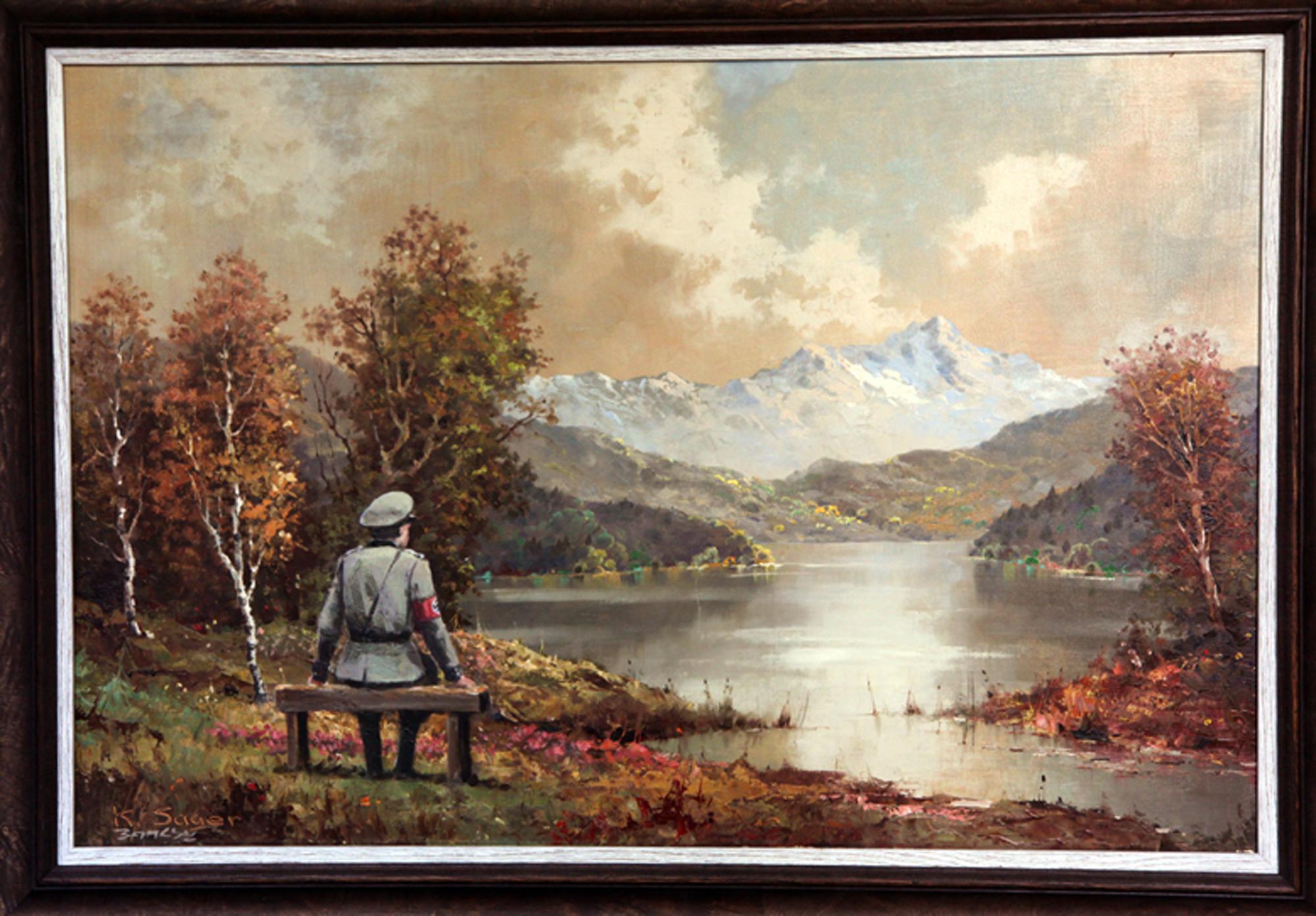 Who Tagged This Painting? Banksy Artwork Up For Sale Who Tagged This Painting? Banksy Artwork Up For Sale